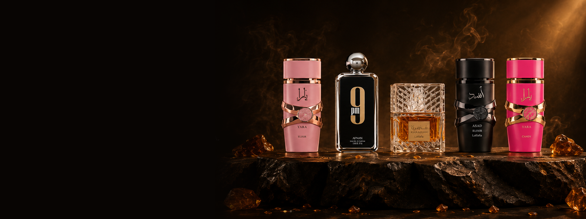 OUDIVORA First Collection slideshow background with five launch fragrances